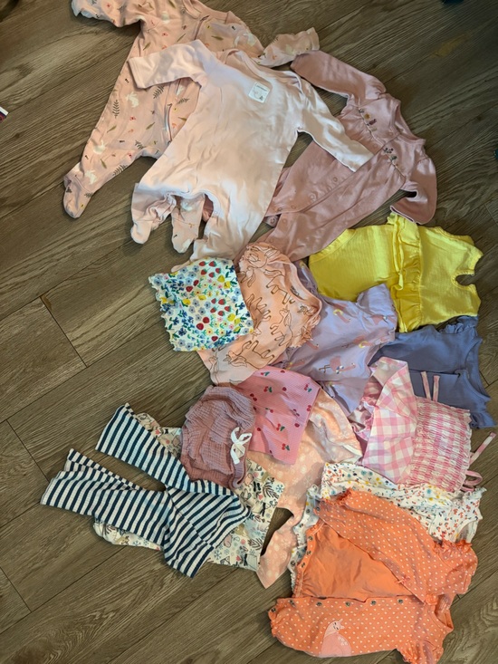 Other - Assorted Baby Girl Clothing Bundle - Pastel Pink, Yellow, Purple & Prints